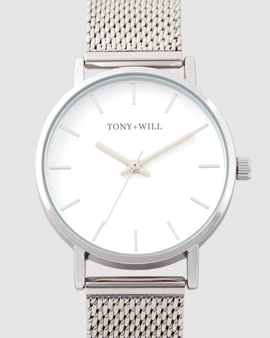 TWM004D (36mm Medium Size Face) Silver Mesh