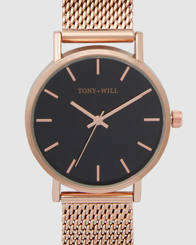 TWM004A (36mm Medium Size Face) Rose/Black Mesh